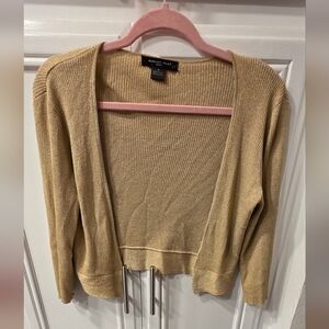 August Silk Women's Gold Shimmer Bolero Sweater ~ Size Medium